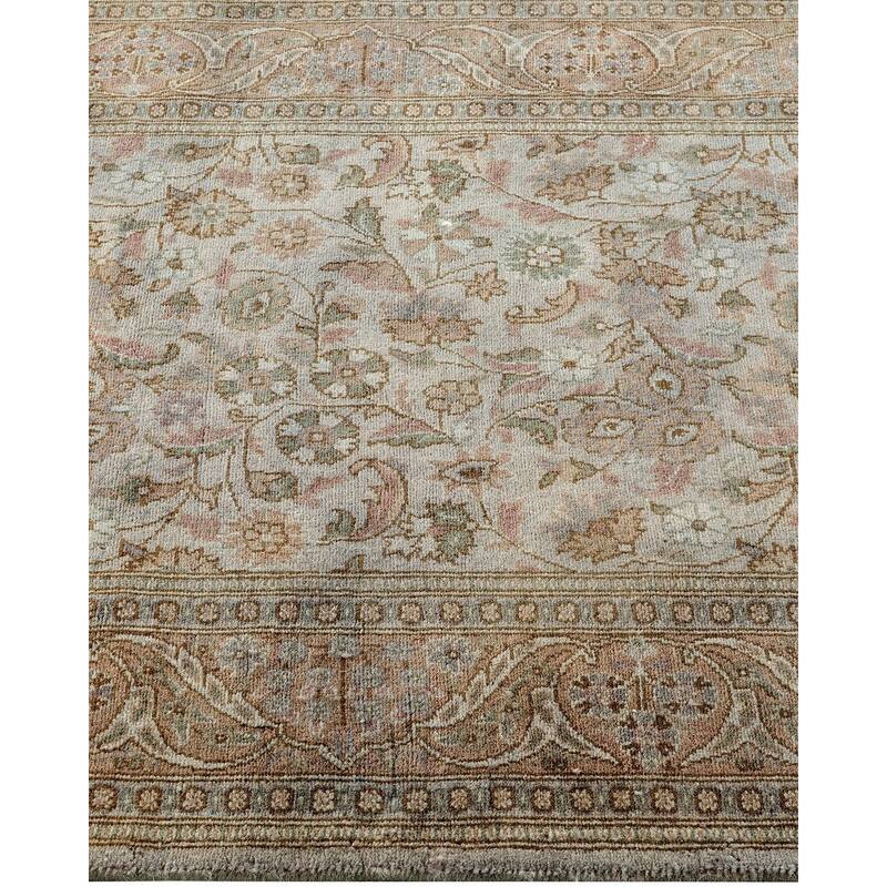 Overton Hand Knotted Wool Vintage Inspired Modern Contemporary Overdyed Gray Runner Rug - 2' 7" x 12' 6"
