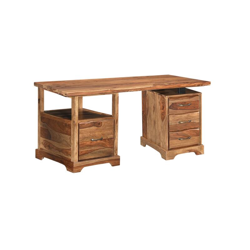 Avenue 2-piece Live Edge Solid Wood Desk Set