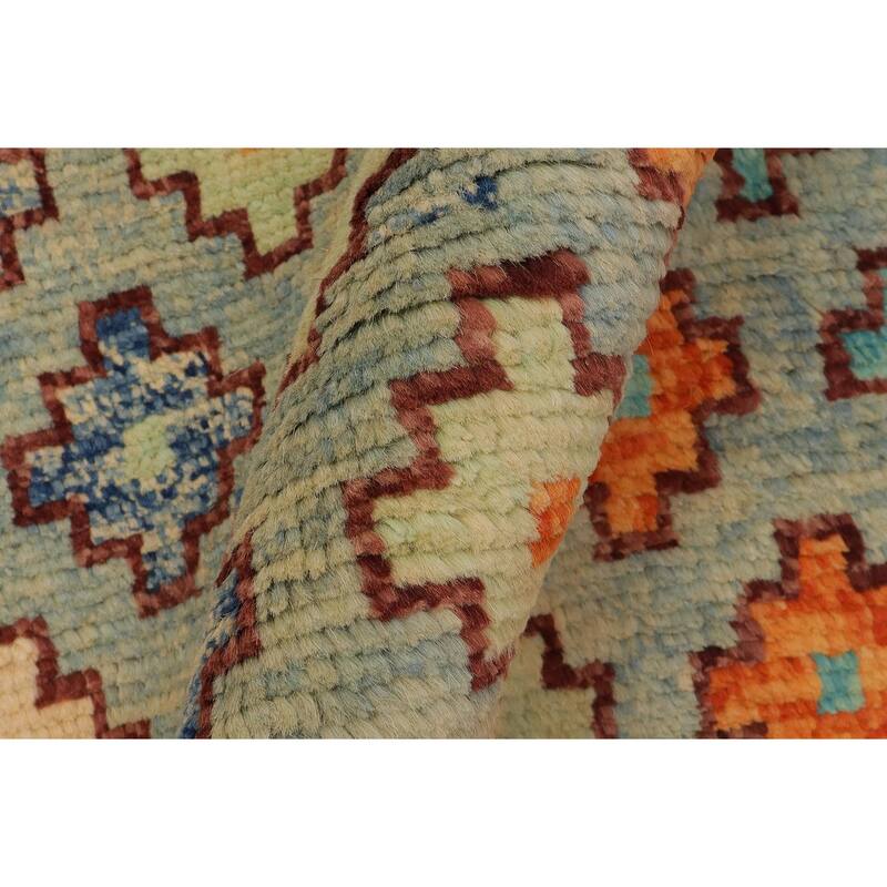 Eclectic Balochi Leon Blue/Red Hand Knotted Wool Rug - 4'9'' x 8'0''