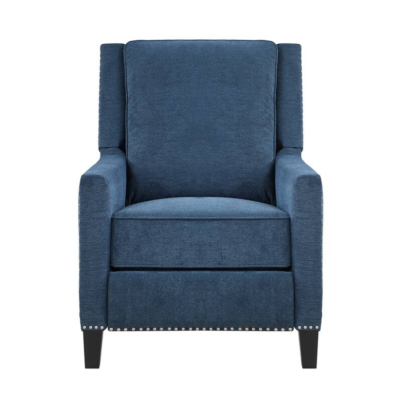 Textured Fabric Upholstered Reclining Chair with Nailhead Trim
