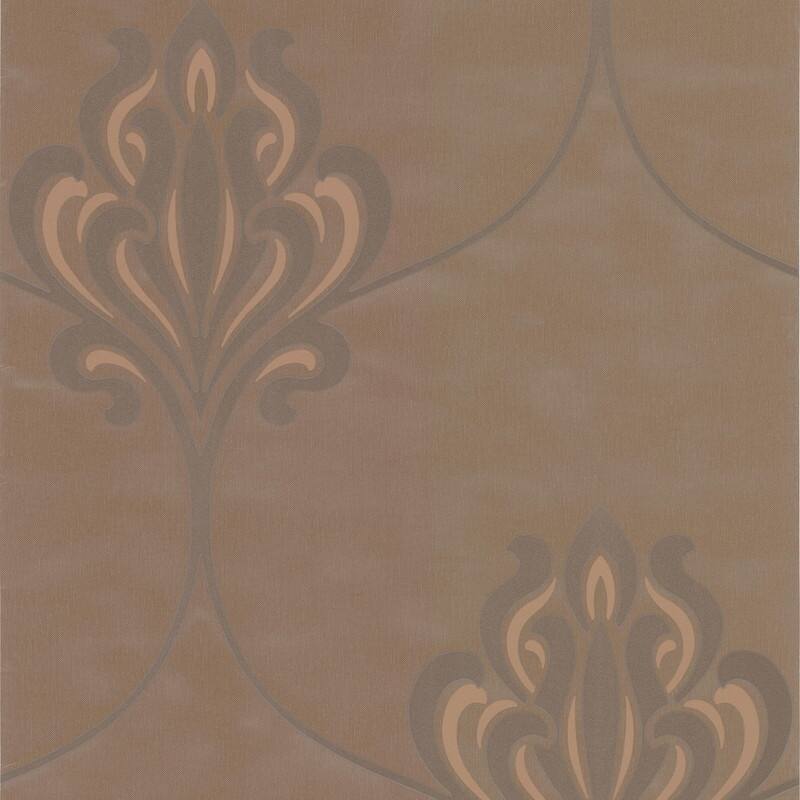 Decorline Orfeo Brown Nouveau Damask Wallpaper