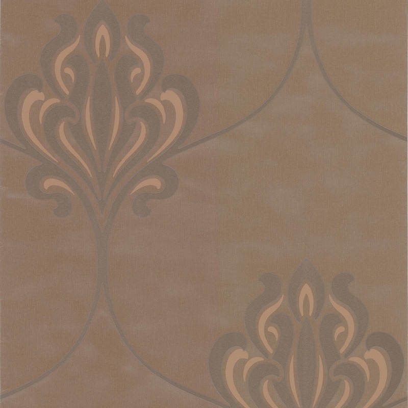 Decorline Orfeo Brown Nouveau Damask Wallpaper