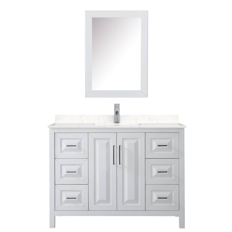 Daria 48 Inch Single Vanity, Cultured Marble Top, Medicine Cabinet