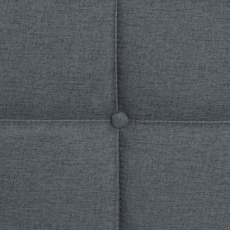 Dark Grey Queen Size Upholstered Platform Bed with Modern Button Tufted Linen Fabric Headboard