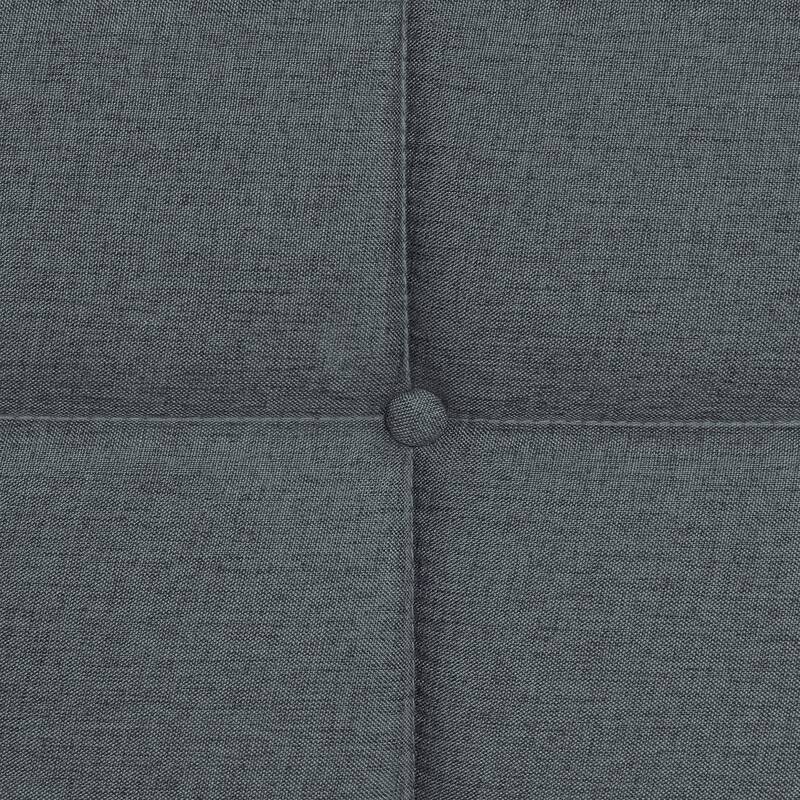 Queen Size Upholstered Bed Frame Dark Gray with Modern Button Tufted Headboard Wood Slat Support