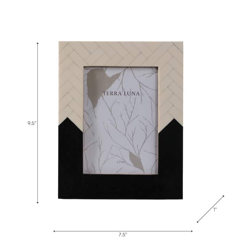 Resin Picture Frame Geometric Contrast Design and Two-Tone Styling