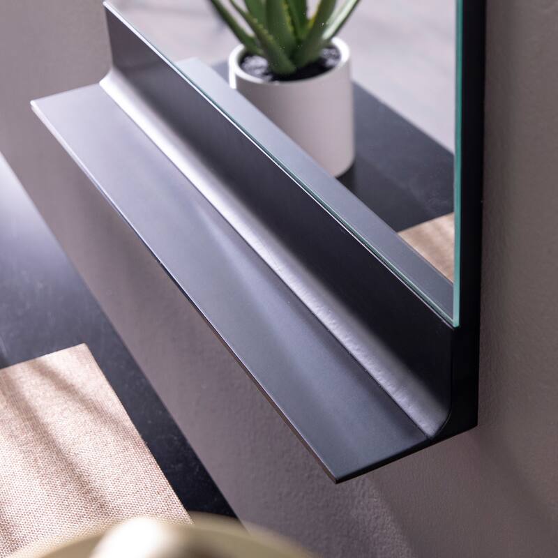 SEI Furniture Badden Decorative Mirror w/ Shelf - Black