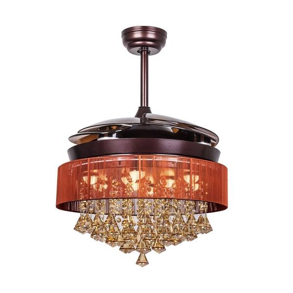 Shop Foldable 4 Blades 46 Inch Led Crystal Ceiling Fan With Remote