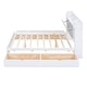 preview thumbnail 9 of 12, Queen Size Platform Kids Bed Frame with Upholstered Headboard, Storage Shelves & 4-Drawers for Bedroom, Easy Assembly, White