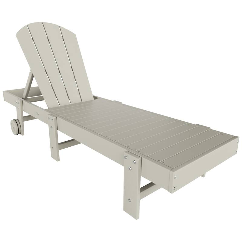 Polytrends Laguna Hdpe All Weather Outdoor Patio Pool Reclining Armless Chaise Lounge With Wheels