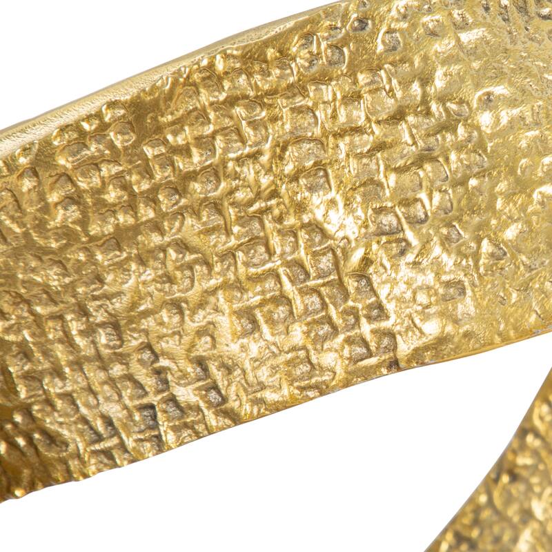 Sagebrook Home Metal Twisted Hammered Ring, Gold, Oval, Textured, Serenity Novelty Figurines