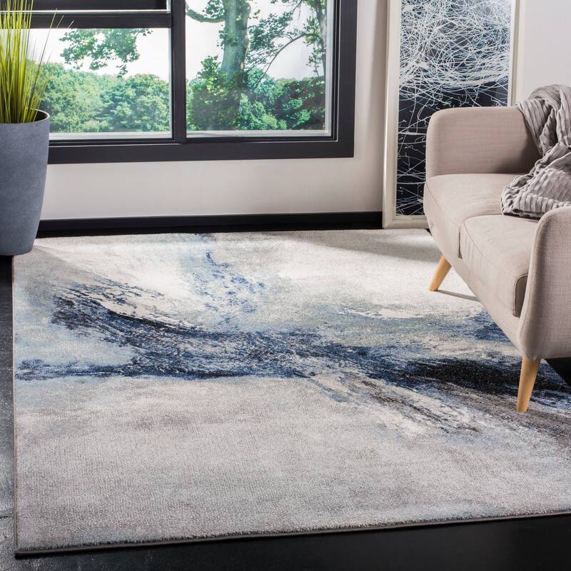 SAFAVIEH Galaxy Consuela Modern Abstract Rug - 9' x 12' - Blue/Grey