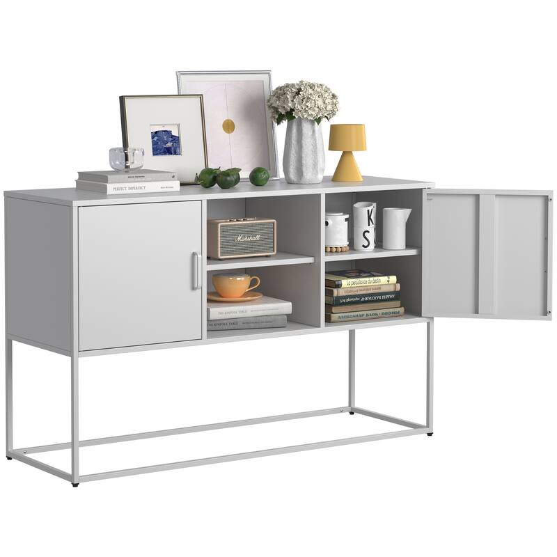 Modern Metal Sideboard Buffet with Plenty of Storage Space and Elegant Handles