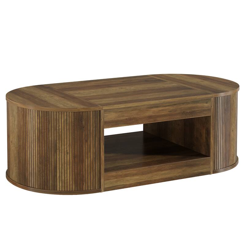 Coffee Table with Storage, Large Center Tea Cocktail Accent Table, Living Room Office Reception Sofa Table