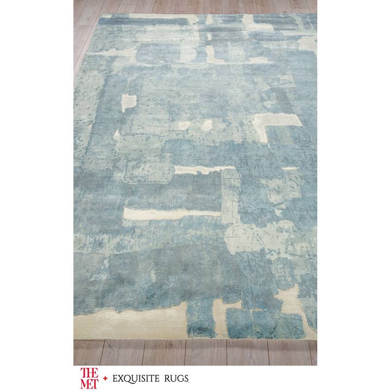 The Met X Exquisite Rugs Papyrus Blue Area Rug
