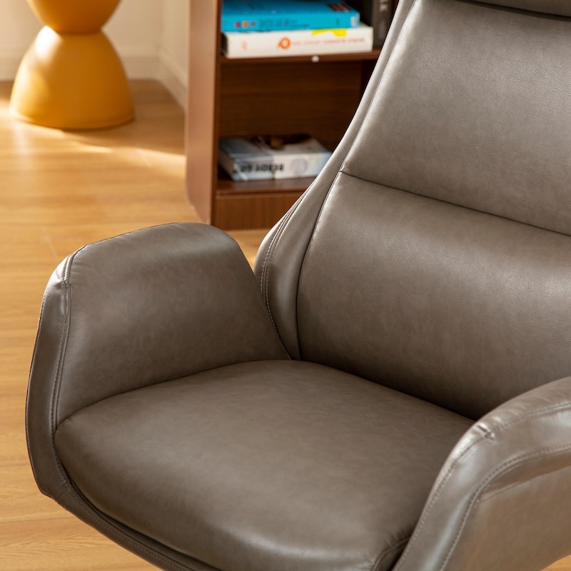 Modern High-Back Leatherette Adjustable 360-degree Swivel Executive Office Chair by Glitzhome