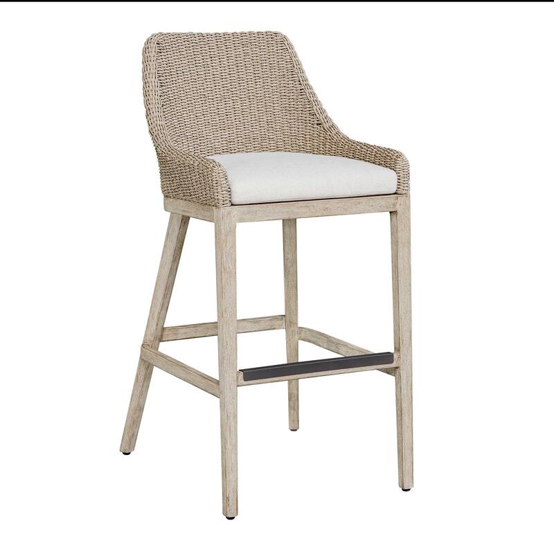 Uttermost Paloma Outdoor Wicker Bar Stool - 24.40" W x 21.20" H x 44.70" D