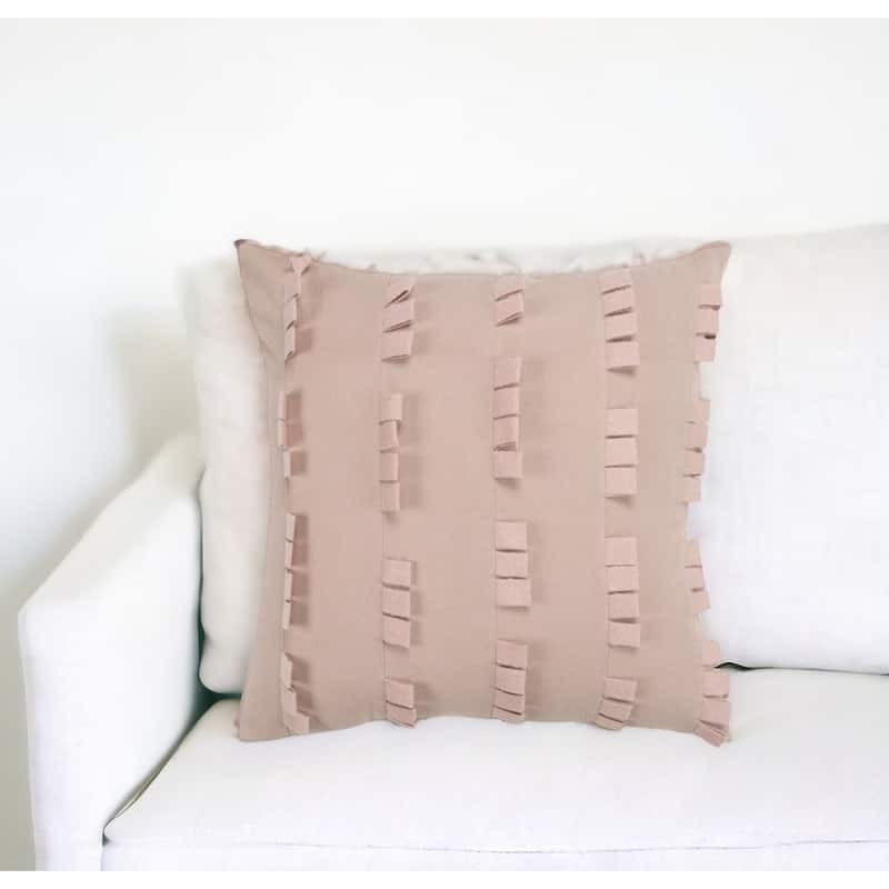 HomeRoots 20" Blush Cotton Pillow - Accent - Polyester