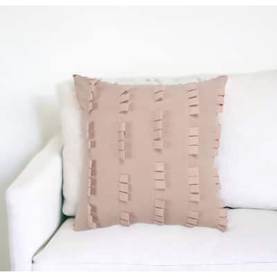 HomeRoots 20" Blush Cotton Pillow