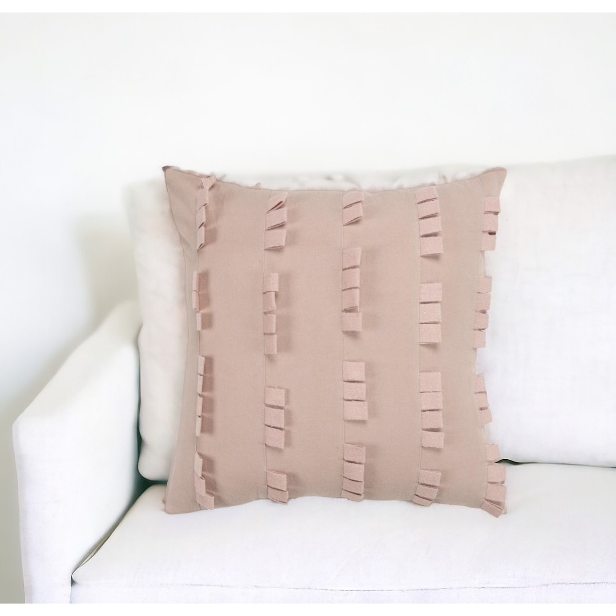 HomeRoots 20" Blush Cotton Pillow