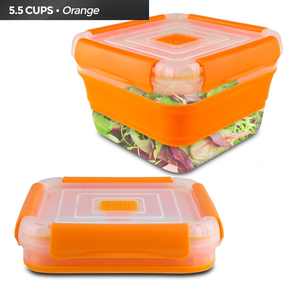 Cool Gear Collapsible 5.5 Cup Food Storage Container (Orange) - Orange