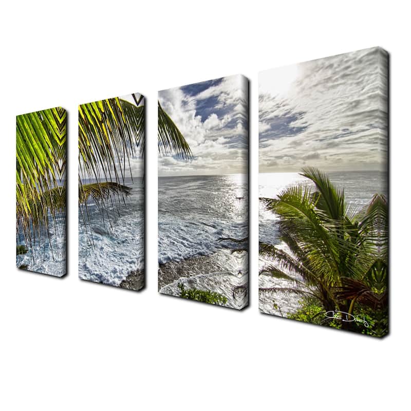 Ready2HangArt 'Palms View' 4-Piece Wrapped Canvas Wall Art Set