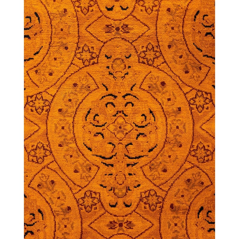 Fine Vibrance, One-of-a-Kind Hand-Knotted Area Rug - Orange, 8' 1" x 9' 10" - 8' 1" x 9' 10"