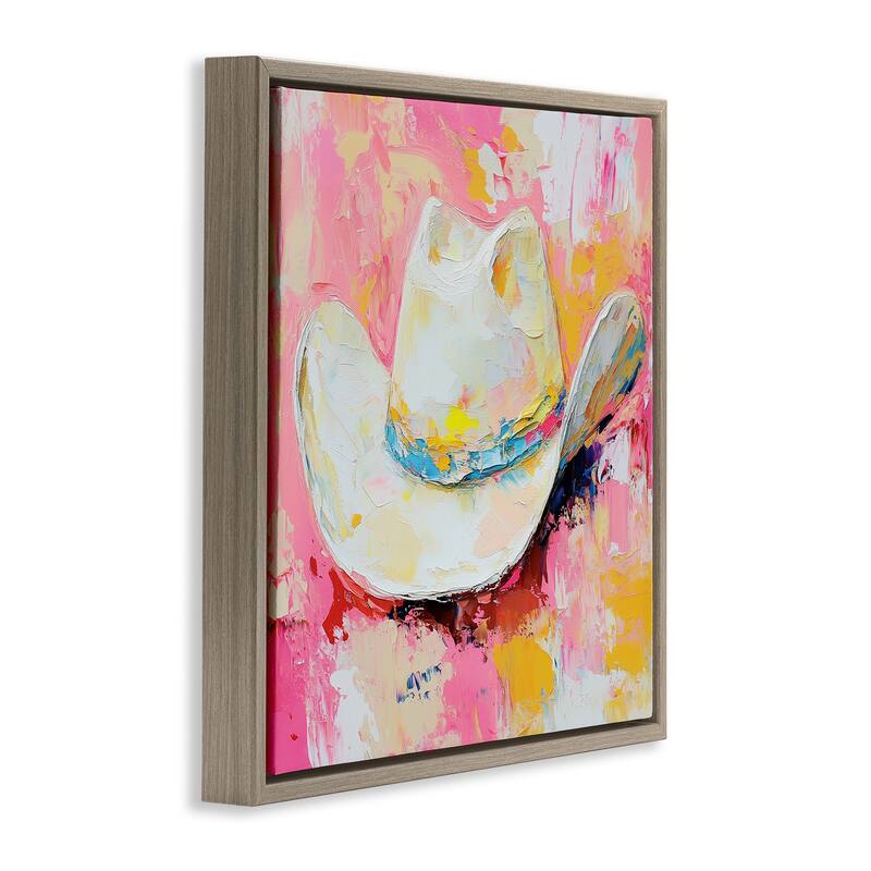 Stupell Painterly Brushed Cowgirl Hat Framed Floater Canvas Wall Art Design By Heidi Kuntz