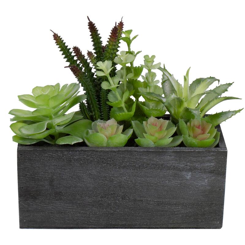 10" Artificial Mixed Succulent Plants in a Rectangular Planter