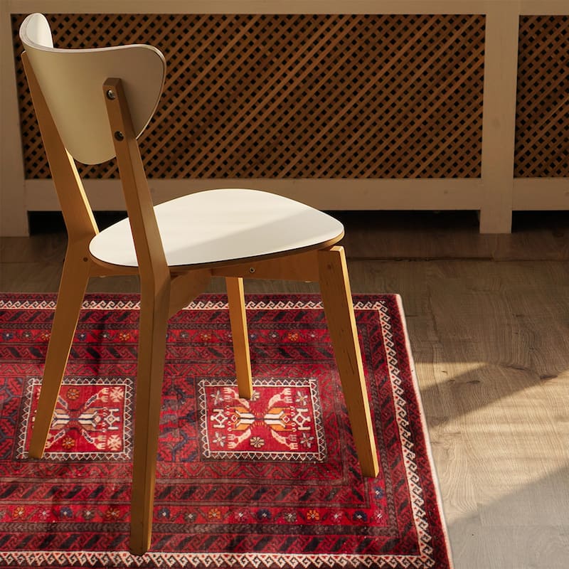 ECARPETGALLERY Hand-knotted Baluch Red Wool Rug - 3'5 x 7'1
