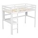 preview thumbnail 4 of 7, Twin Loft Bed with Built-in Desk and Bookcase Guardrails, White
