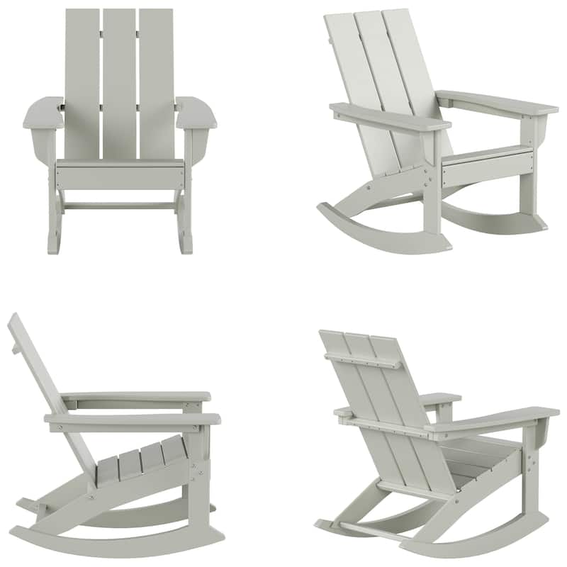 Shoreside Modern Eco-Friendly All Weather Poly Adirondack Rocking Chairs (Set of 4)