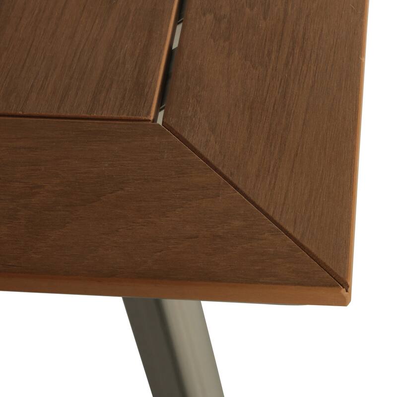 Leeds Outdoor Aluminum and Wood Dining Table by Christopher Knight Home - 63"W x 35.5"D x 28.75"H