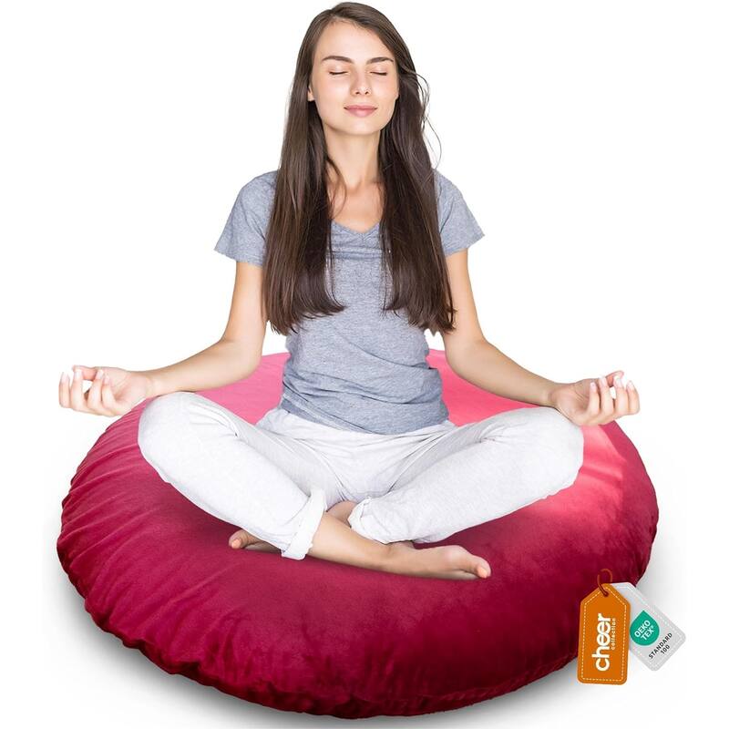 Cheer Collection Shredded Memory Foam Floor Pillow