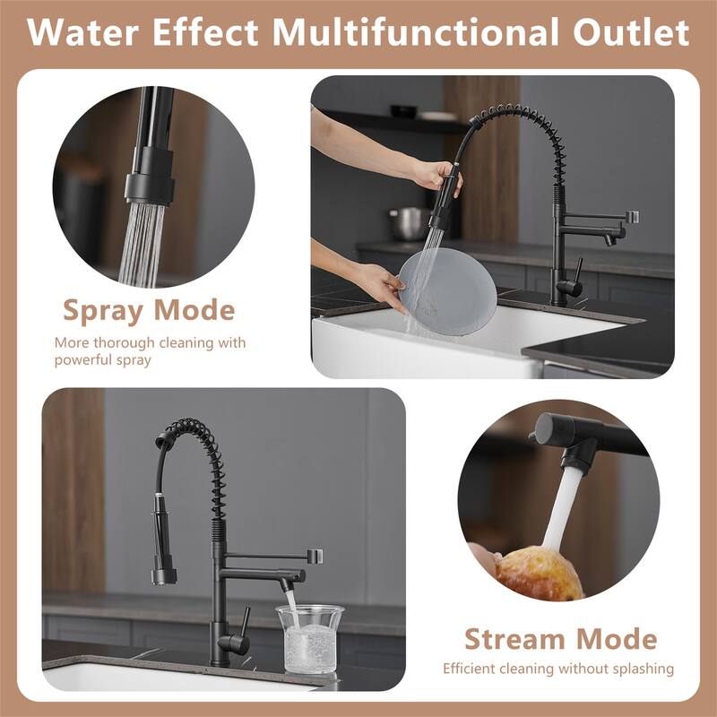 Kitchen Faucet with Pull Down Sprayer Single Handle