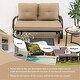 preview thumbnail 2 of 22, 2-Person Patio Glider Bench Cushioned Armrest Rocking Loveseat