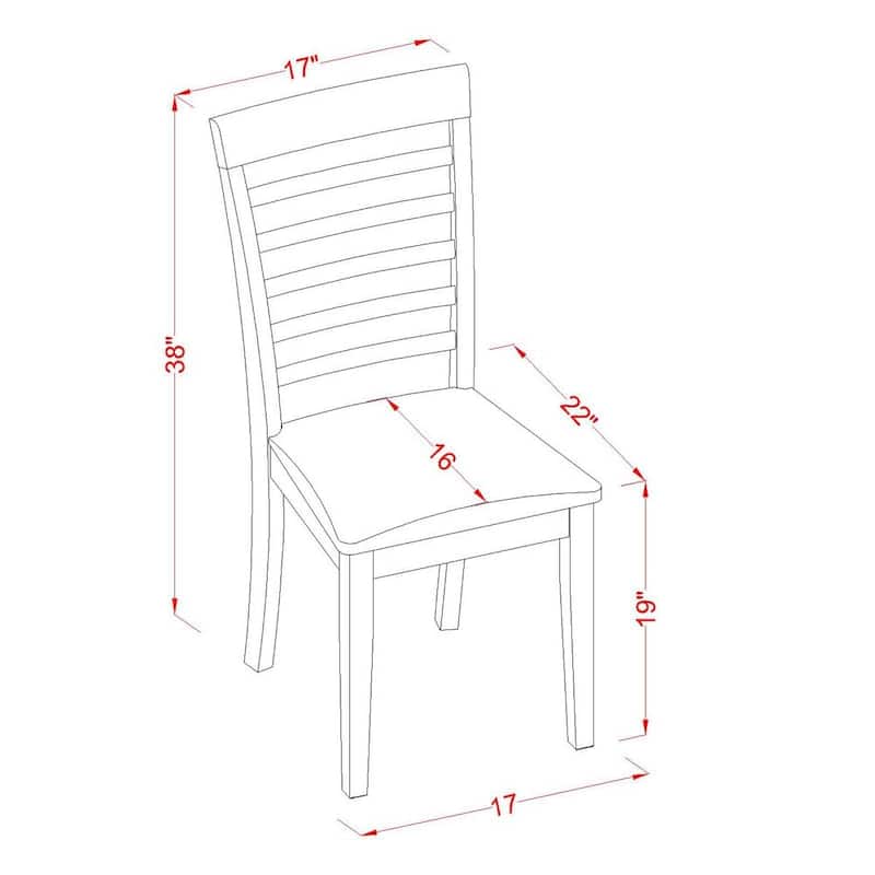 East West Furniture Kitchen Dining Chairs, Saddle Brown - Set of 2 (Seat's Type Options)