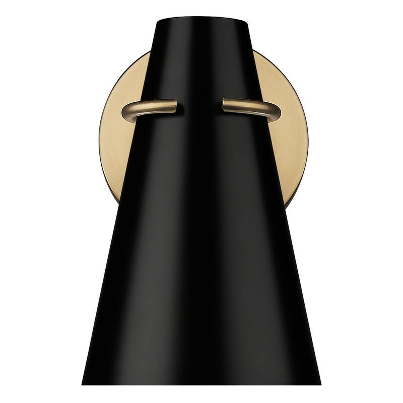 Golden Lighting 2122-1W Reeva 9" Tall Bathroom Sconce - Modern Brass / Black