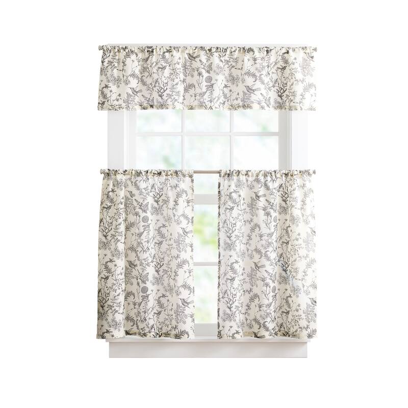 Curtainworks Hummingbird 3-piece Valance & Tier Pair Set