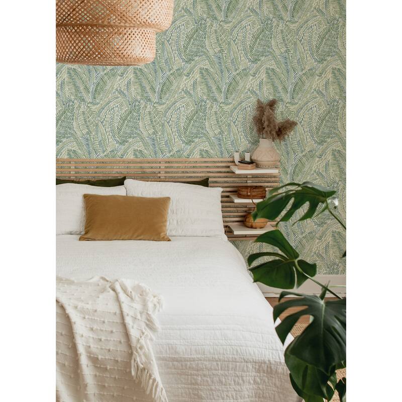 A-Street Prints Fildia Green Botanical Wallpaper