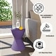 preview thumbnail 126 of 143, Boyd Round Side Table with Ribbed Design Base - Accent Hourglass End Table with Removable Lid for Living Room & Bedroom