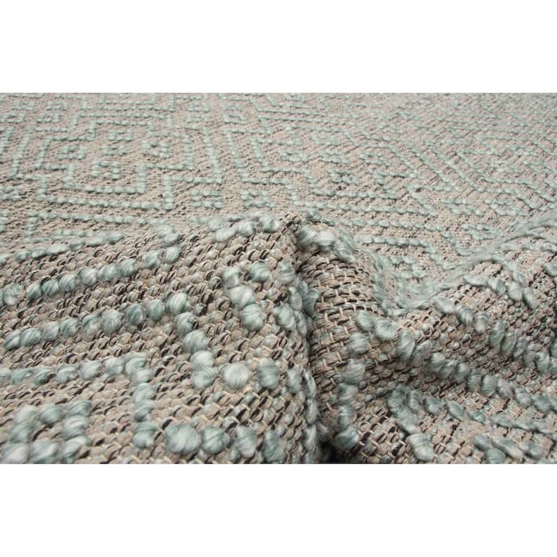 ECARPETGALLERY Braid weave Sienna Grey Wool Rug - 4'11 x 8'0