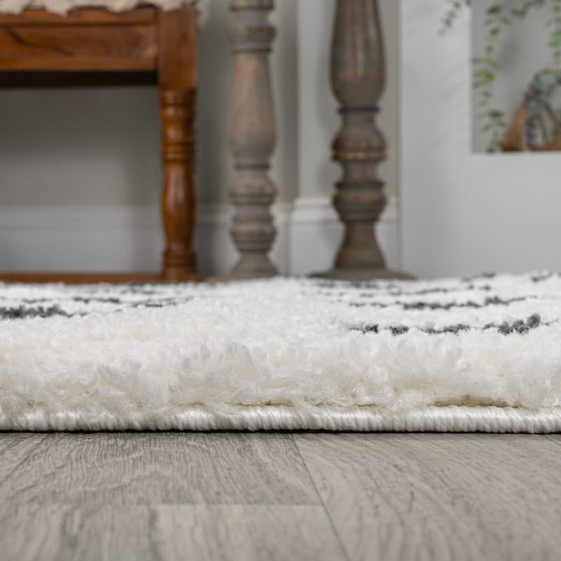 JONATHAN Y Caimari Modern Charcoal Dot Shag Area Rug