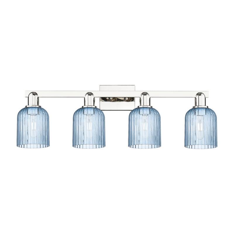 Innovations Lighting 716-4W-11-32 Bridal Veil Vanity Bridal Veil 4 - Polished Nickel / Blue
