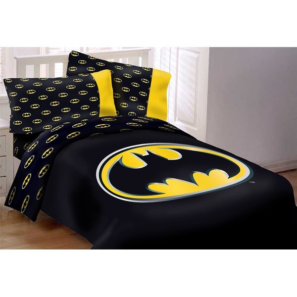 Shop Batman Emblem 4 Piece Twin Reversible Comforter Set Free