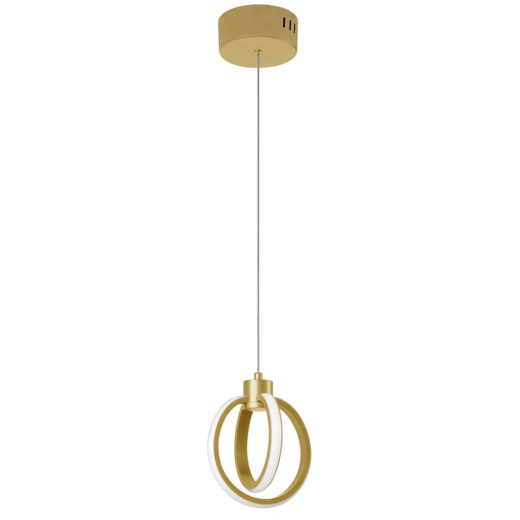 Antique Brass Pendant Light - 14W Adjustable Height Ceiling Fixture for Dining Bar Foyer - 6.25