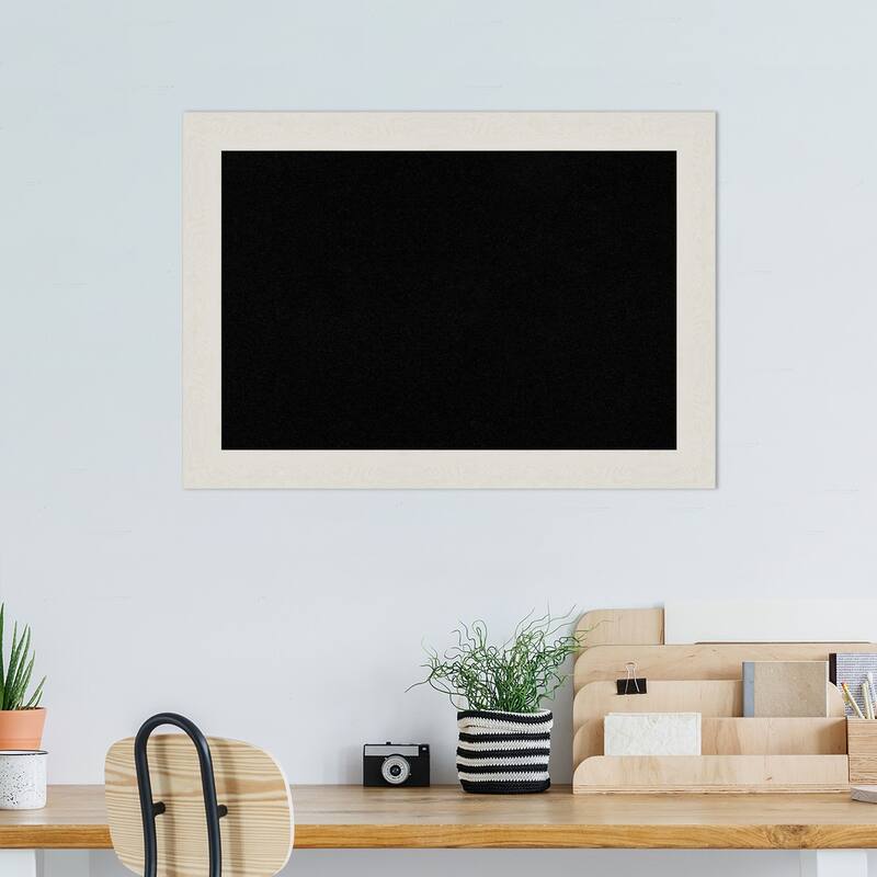 Rustic Plank Narrow Framed Black Corkboard Bulletin Board