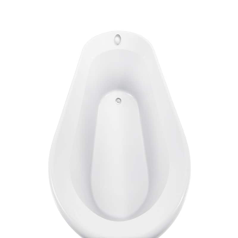 61 Inch Acrylic Freestanding Soaking Bathtub in White with Overflow and Drain