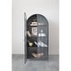 preview thumbnail 6 of 5, Arched Metal Cabinet with 2 Glass Doors and 3 Shelves - 36.0"L x 16.8"W x 76.8"H