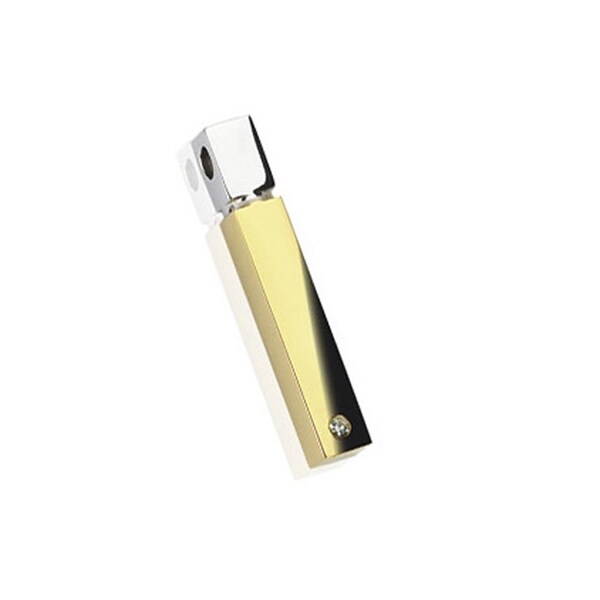 Stainless Steel Plated Gold Square Cylinder Pendant (8 mm Width)